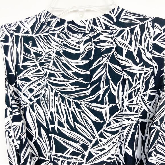 Loft Black White Palm Tree Print Sleeveless Dress Sz S - Picture 6 of 7